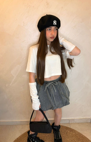 Top corto con manga separable