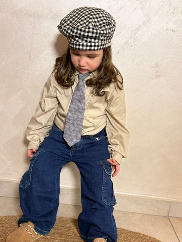 Camicia beige in cotone unisex