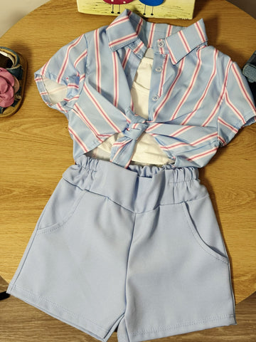 Completo camicia top e pantaloncino