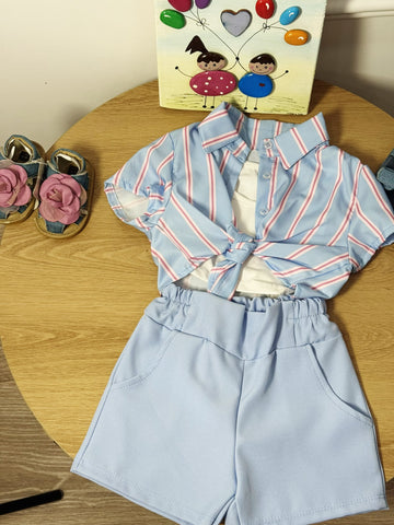 Completo camicia top e pantaloncino