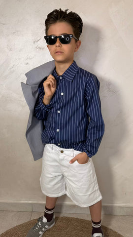Camicia a Righe Bluette