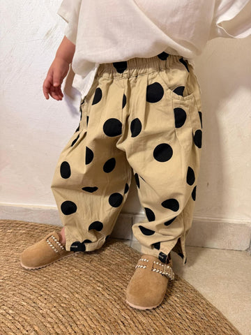 Pantalone beige pois unisex