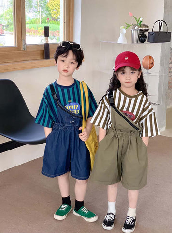 Salopette unisex jeans con marsupio incorporato