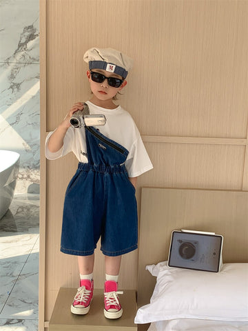 Salopette unisex jeans con marsupio incorporato