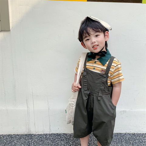 Salopette unisex nera in cotone